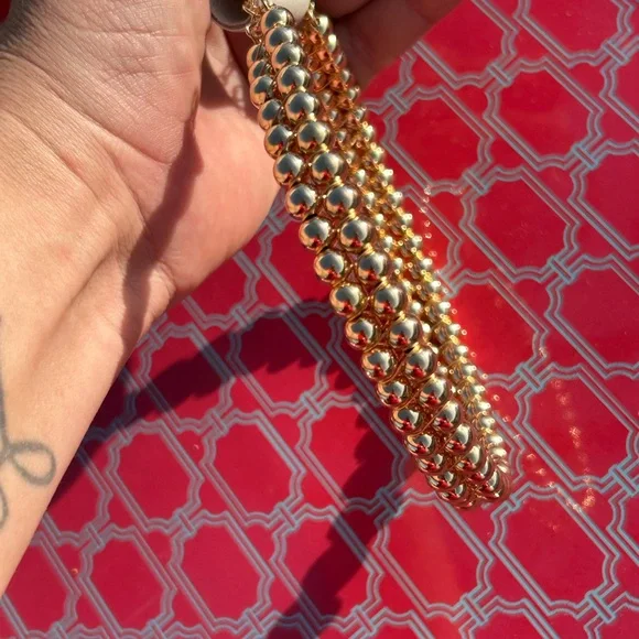 Anthropologie Gold Beaded Necklace - Picture 5 of 11